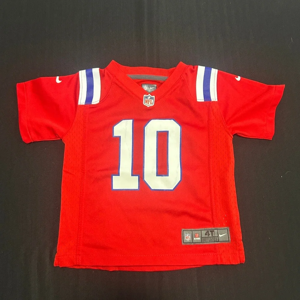 Nike New England Patriots Mac Jones 10 Red Jersey Toddler 4T Football NFL